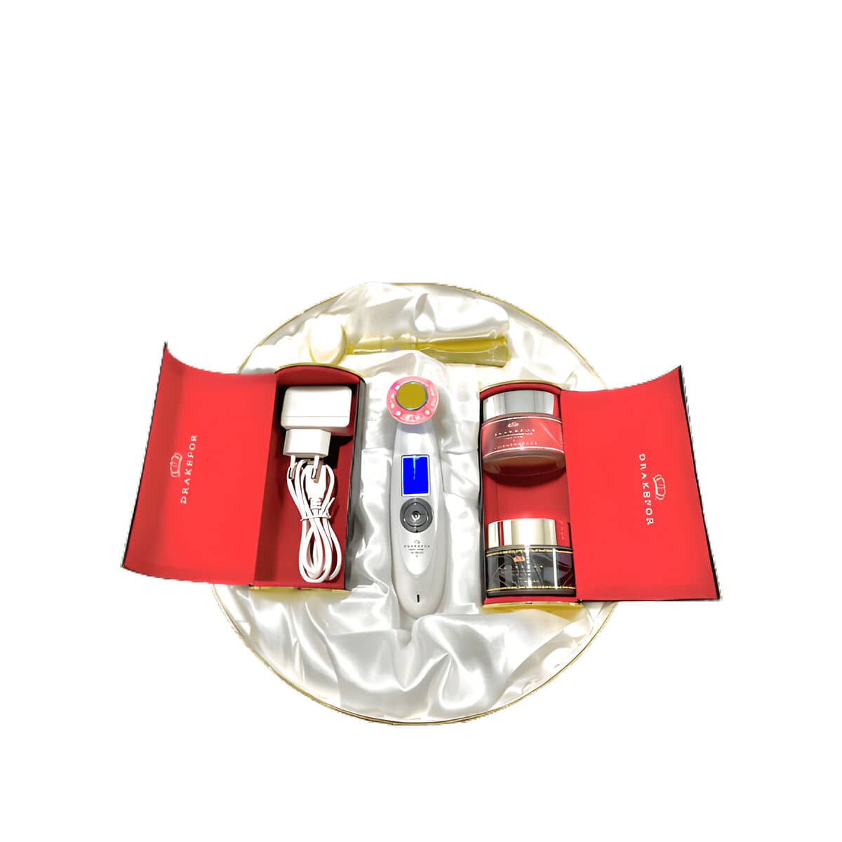 Masajeador Facial con Radiofrecuencia, Fototerapia y Electroestimulación Drakefor 9902 Blanco 3 Piezas