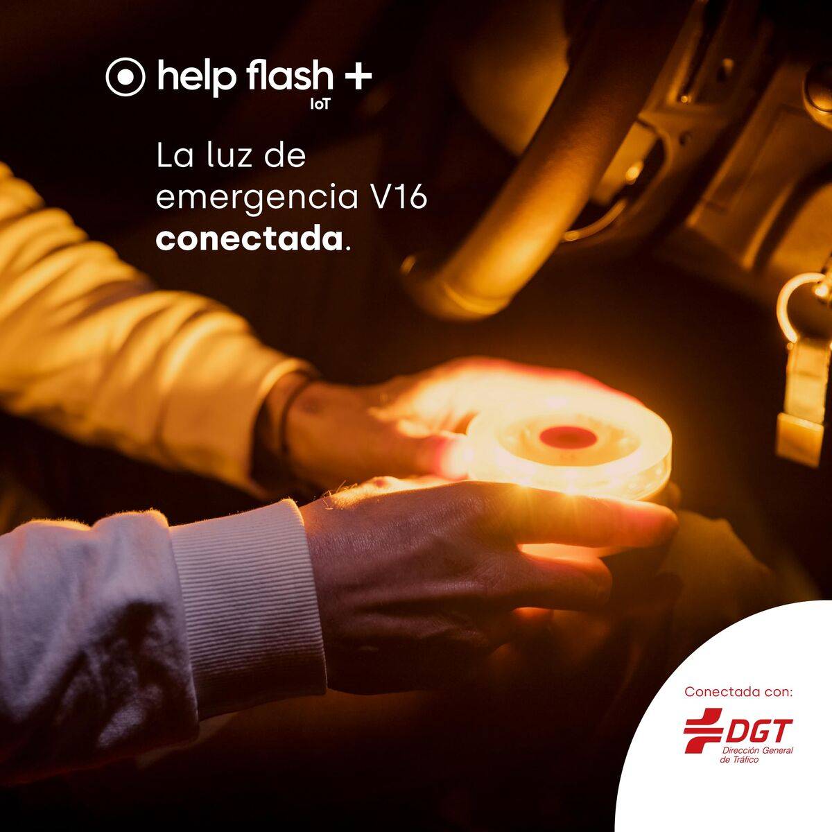 Baliza de Emergencia V16 conectada DGT 3.0 Help-Flash PD-000081