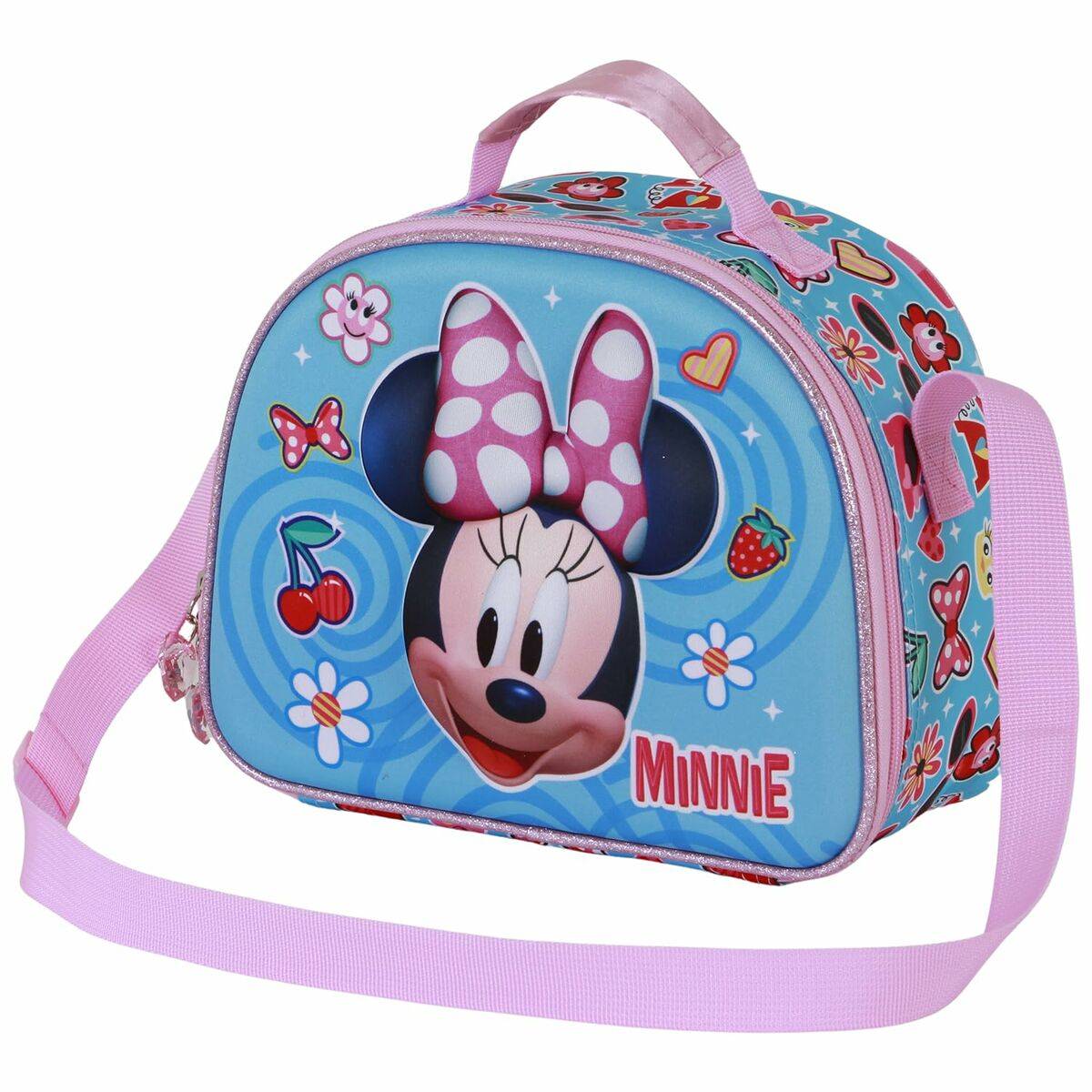Portameriendas Térmico 3D Minnie Mouse Happiness Rosa 25,5 x 10 x 20 cm