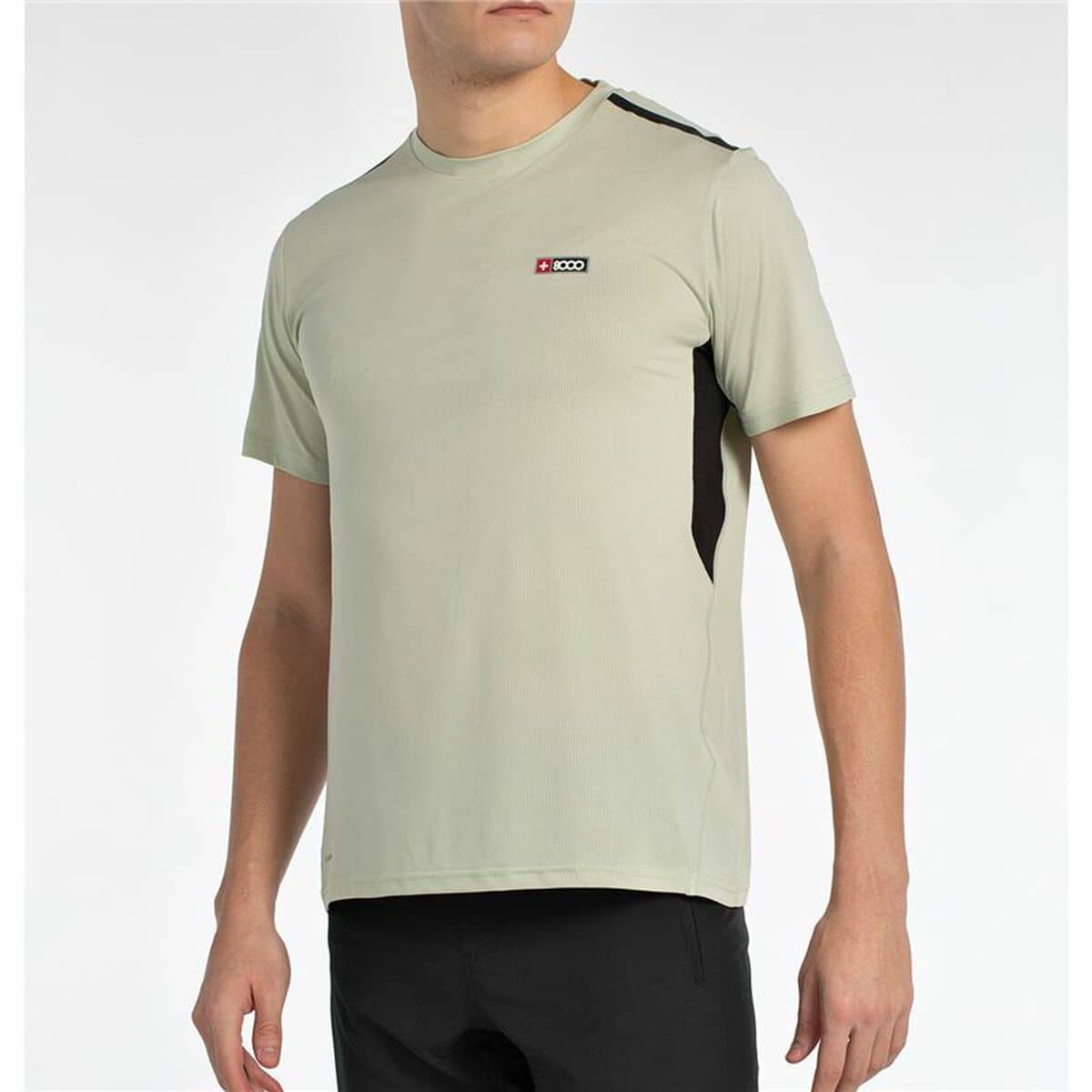 Camiseta Deportiva de Manga Corta +8000 Turqui Gris claro