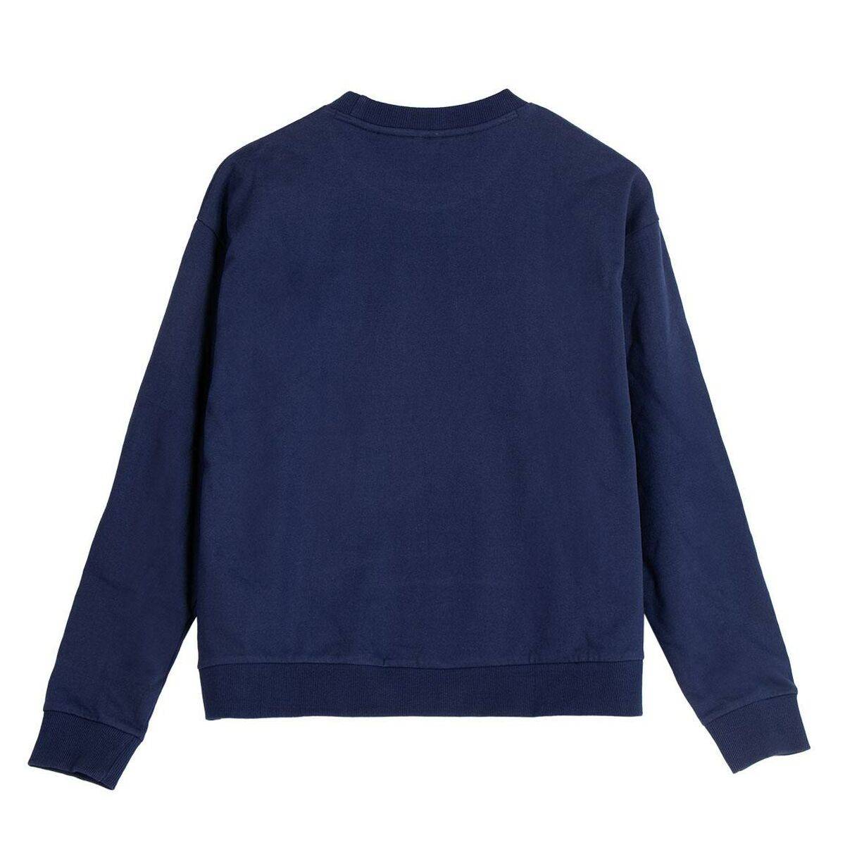 Sudadera sin Capucha Mujer Stitch Azul oscuro