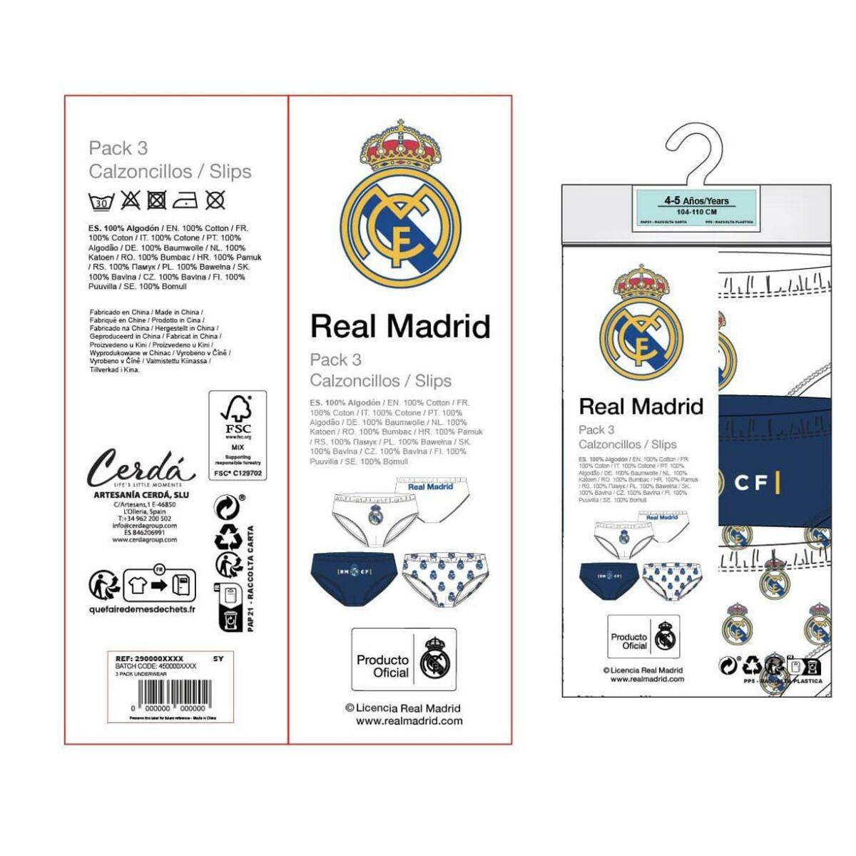 Calzoncillos clásicos Real Madrid C.F. Multicolor