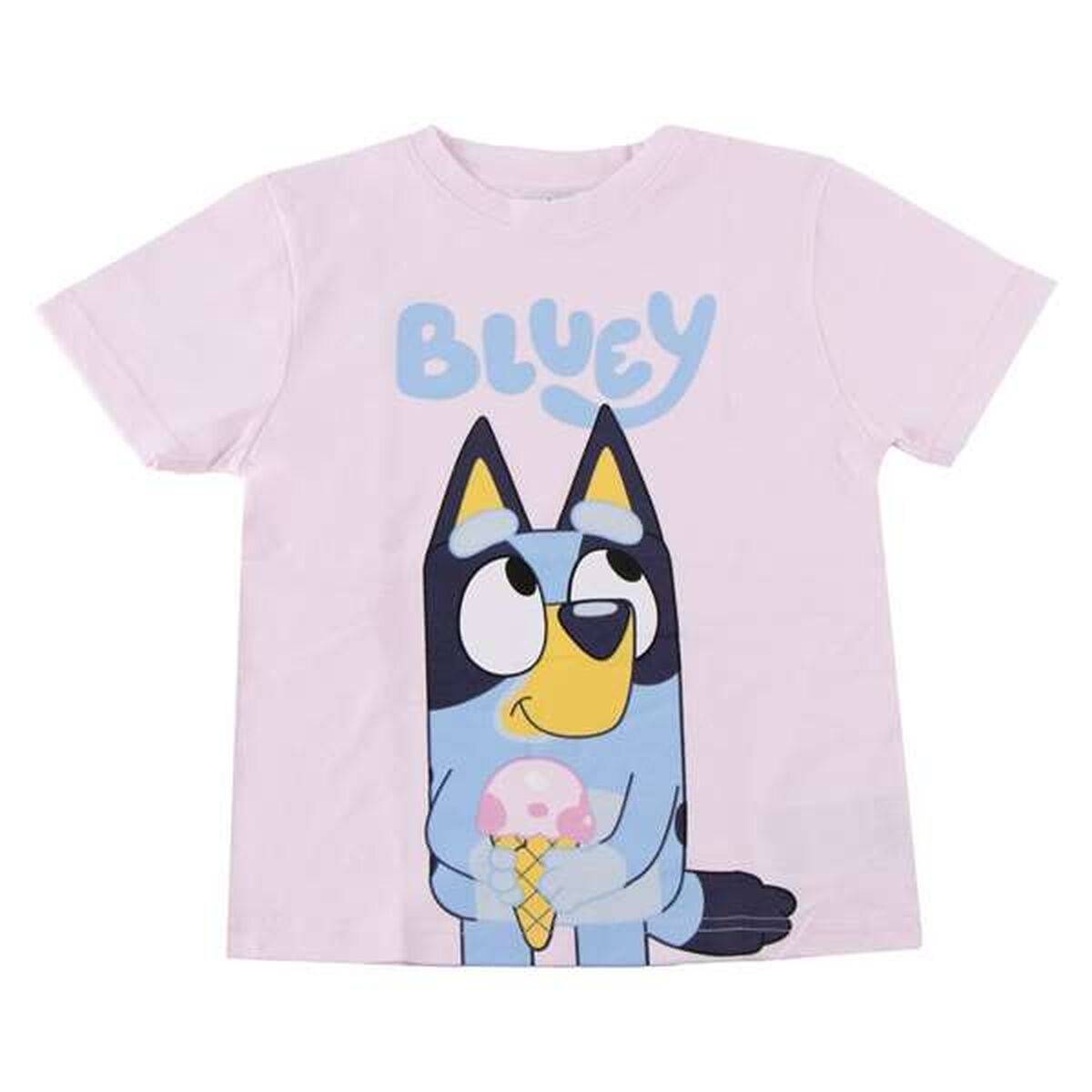 Camiseta de Manga Corta Infantil Bluey Rosa claro