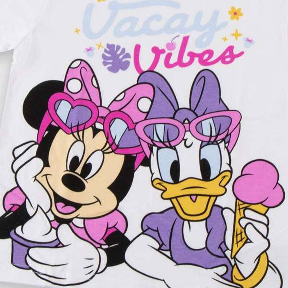 Camiseta de Manga Corta Infantil Minnie Mouse Blanco