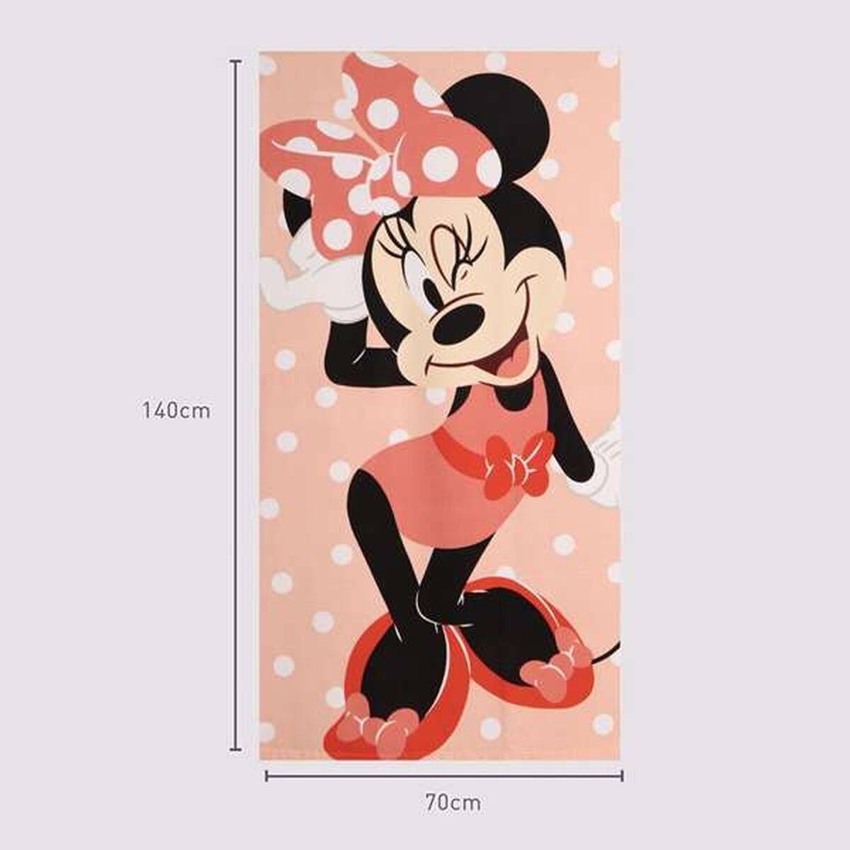 Toalla de Playa Minnie Mouse 70 x 140 cm Coral