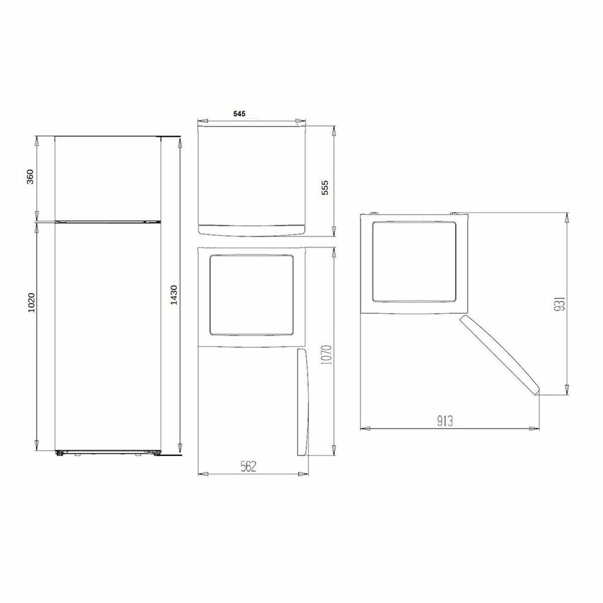 Frigorífico combinado Aspes AF145503E 143 206 L Blanco
