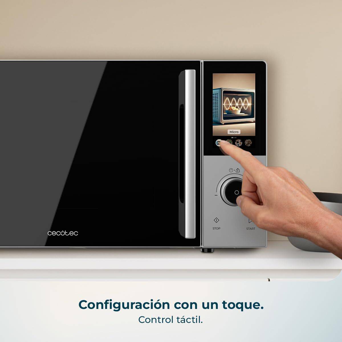 Cecotec Microondas con Grill Convection 2500 Touch 25L 900W Grill 1200W 8 niveles Negro