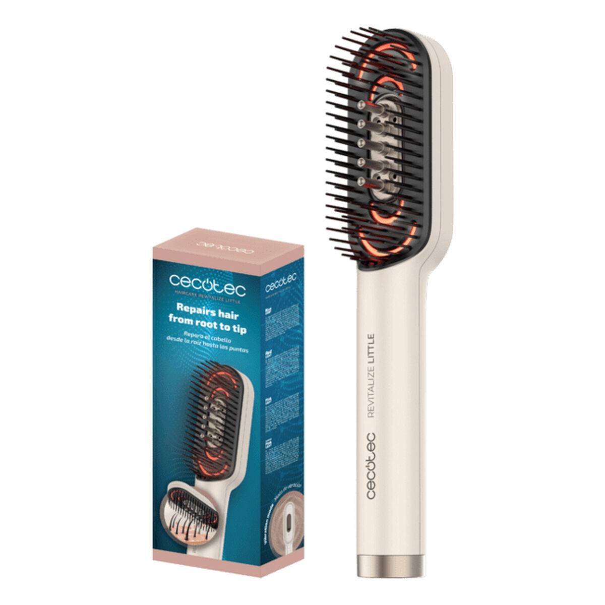 Cecotec Cepillo Reparador HairCare Revitalize Little LED, masaje, serum, recargable, champagne