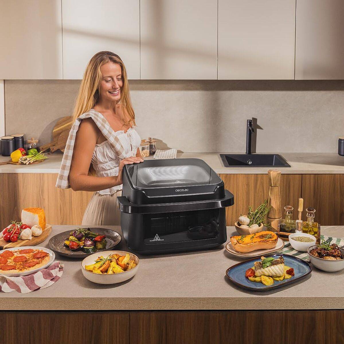 Cecotec Freidora de Aire Cecofry Advance 10000 Full Vision 10L 2200W Negro 12 menús