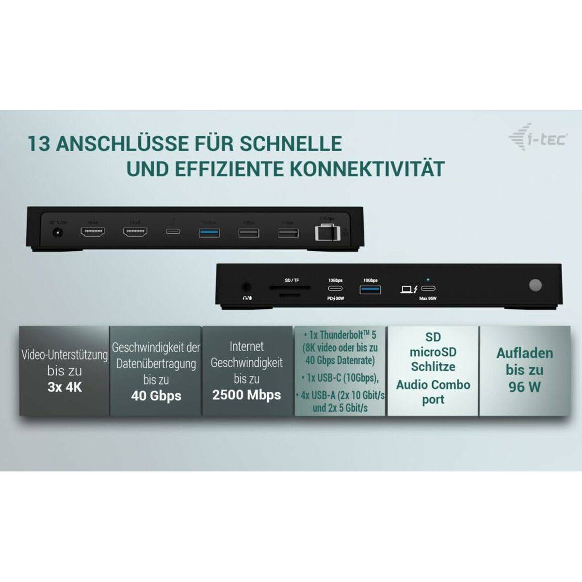 Hub USB i-Tec TB4TRIPLEDOCKPD