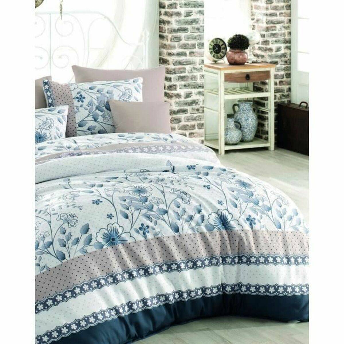 Juego de funda nórdica Azul Cama de 200 3 Piezas