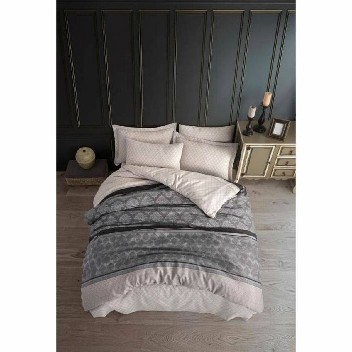 Juego de funda nórdica Gris Cama de 200 3 Piezas