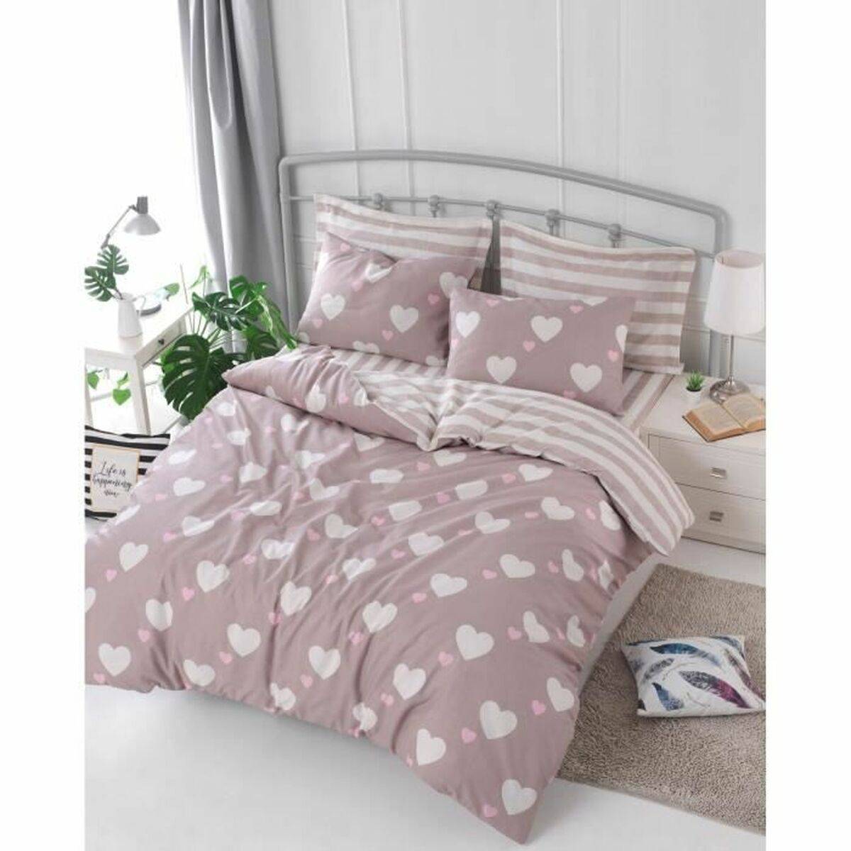 Juego de funda nórdica Rosa Cama de 200 3 Piezas