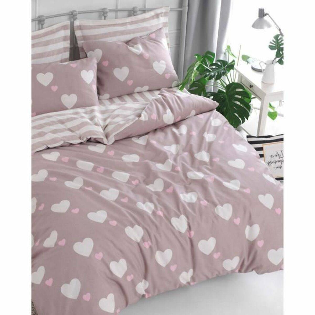 Juego de funda nórdica Rosa Cama de 200 3 Piezas