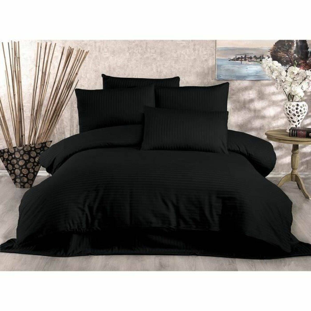 Juego de funda nórdica Negro Cama de 200 3 Piezas