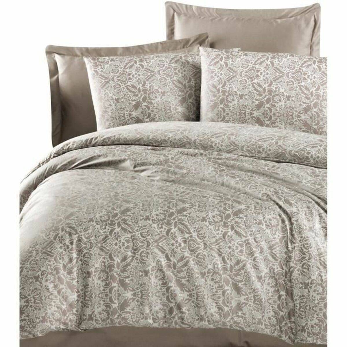Juego de funda nórdica Beige Cama de 200 3 Piezas