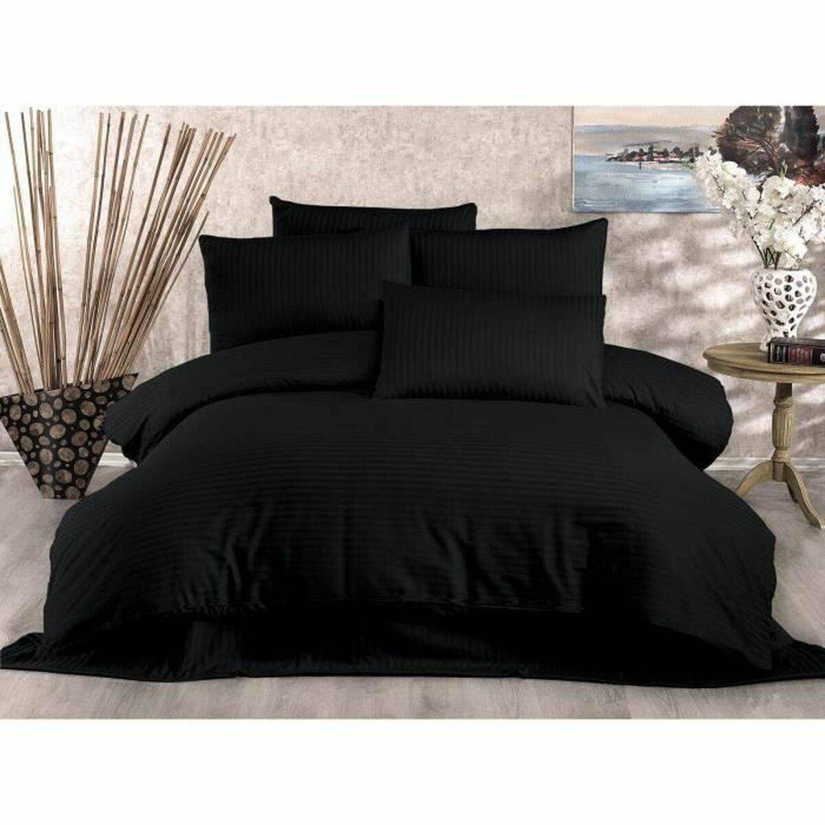 Juego de funda nórdica Negro Cama de 200 3 Piezas