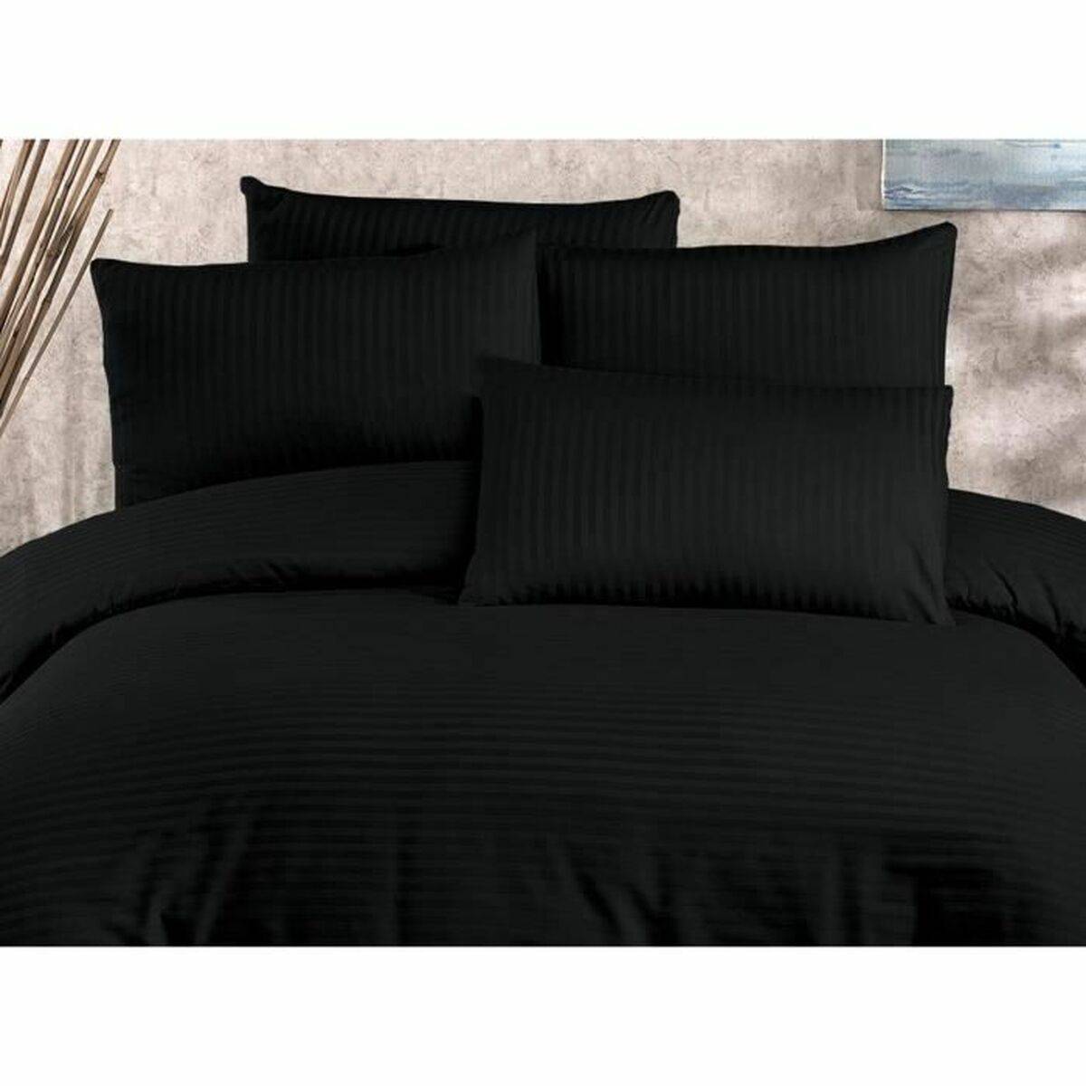 Juego de funda nórdica Negro Cama de 200 3 Piezas