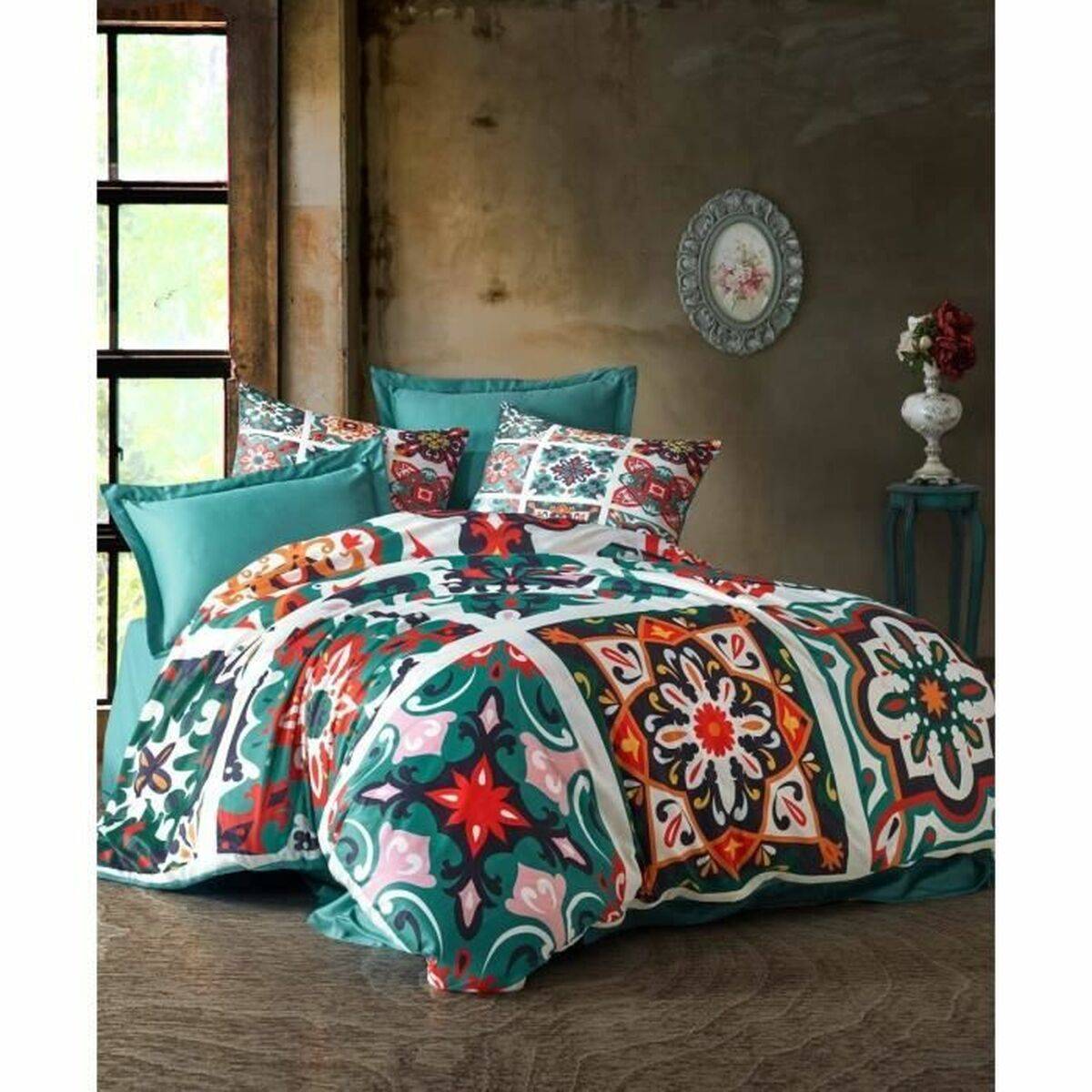 Juego de funda nórdica Verde Cama de 200 3 Piezas