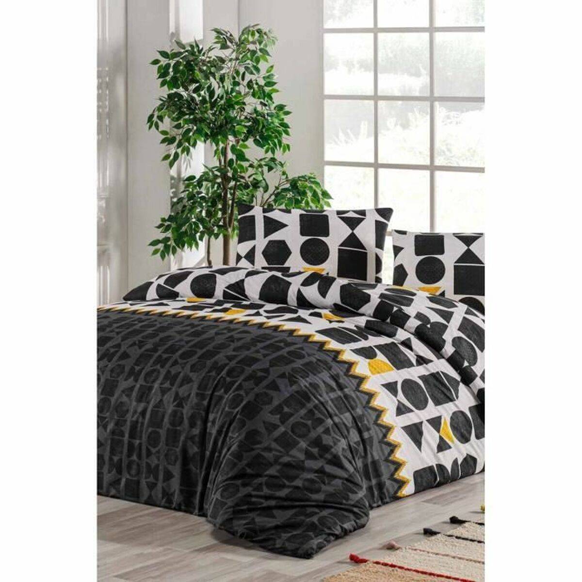 Juego de funda nórdica Negro Cama de 200 3 Piezas