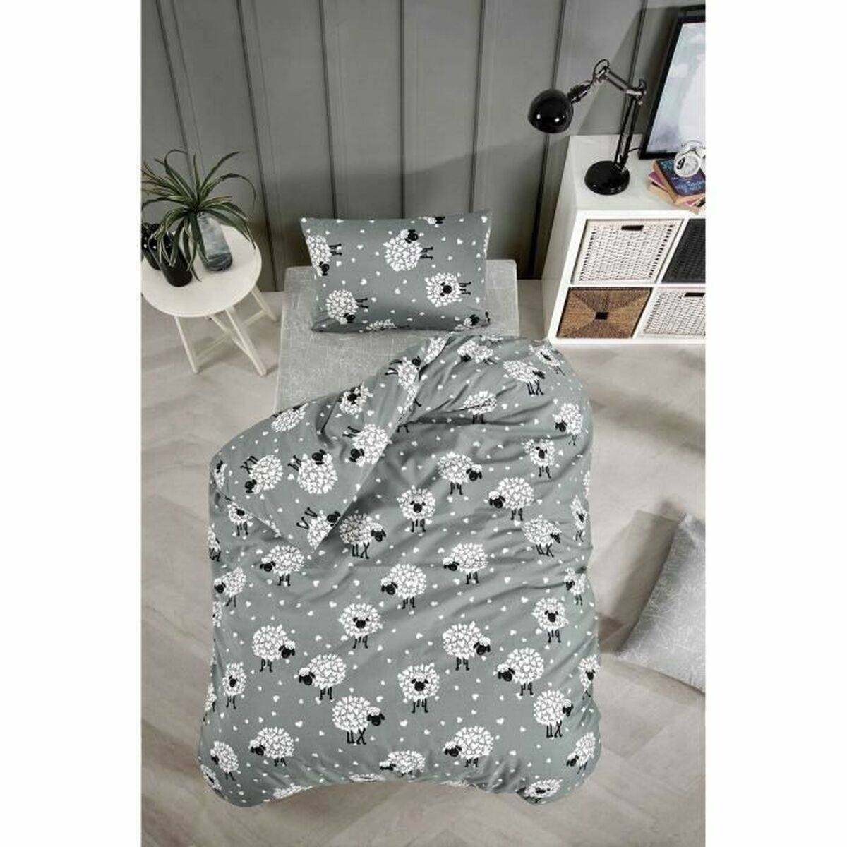 Juego de funda nórdica Gris Cama de 200 3 Piezas