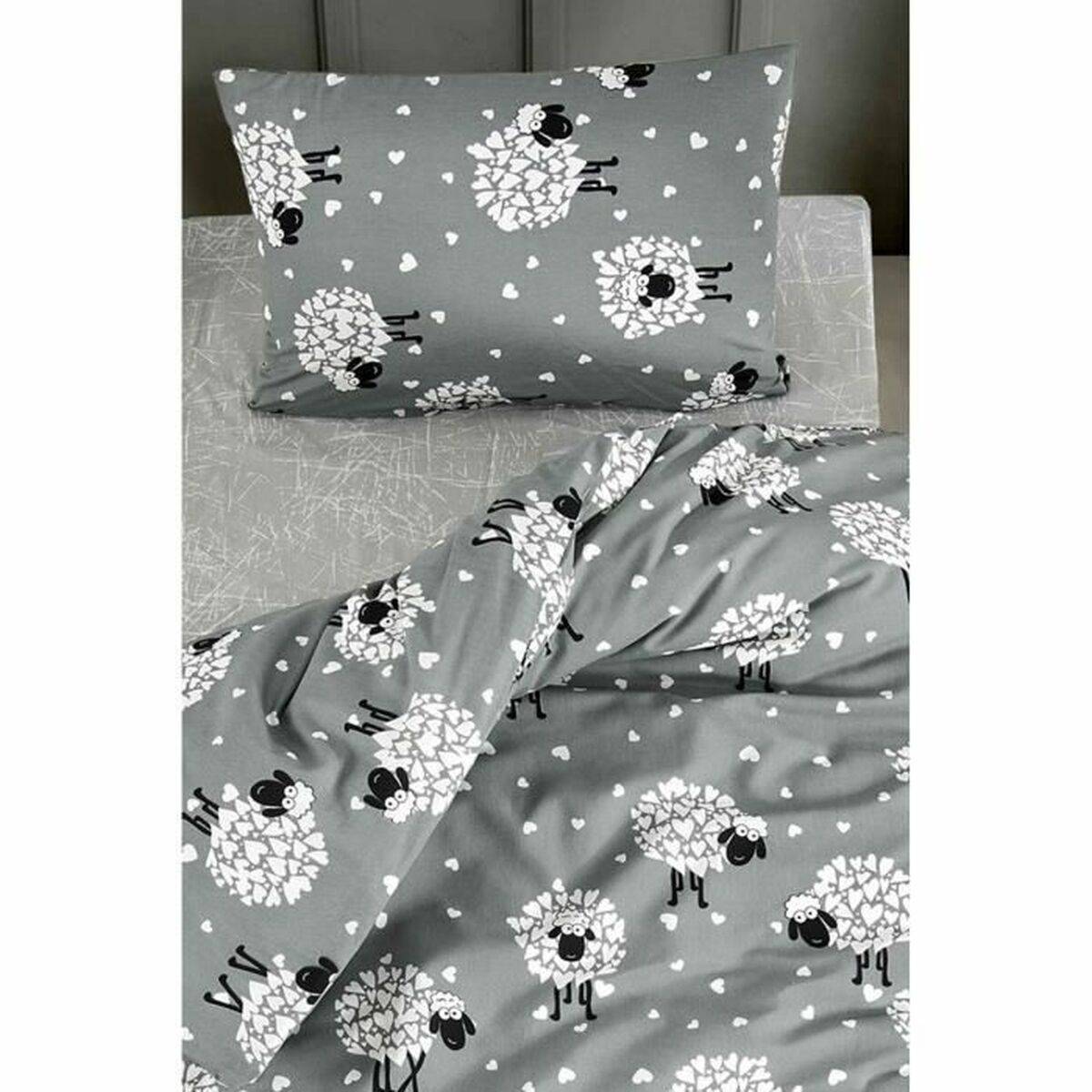 Juego de funda nórdica Gris Cama de 200 3 Piezas