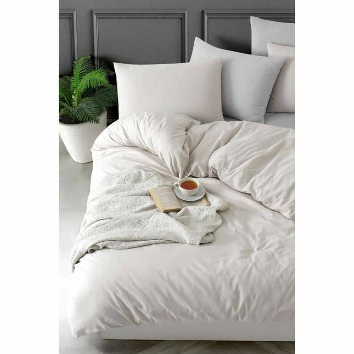 Juego de funda nórdica Beige Cama de 200 3 Piezas