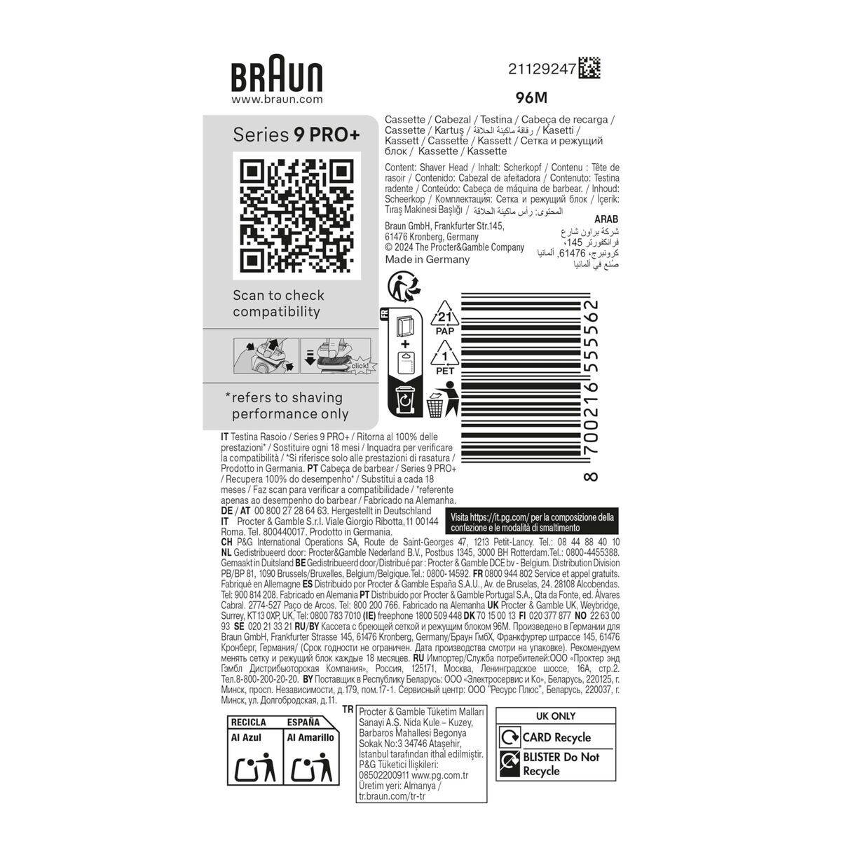 Cabezal de Recambio Braun 96M