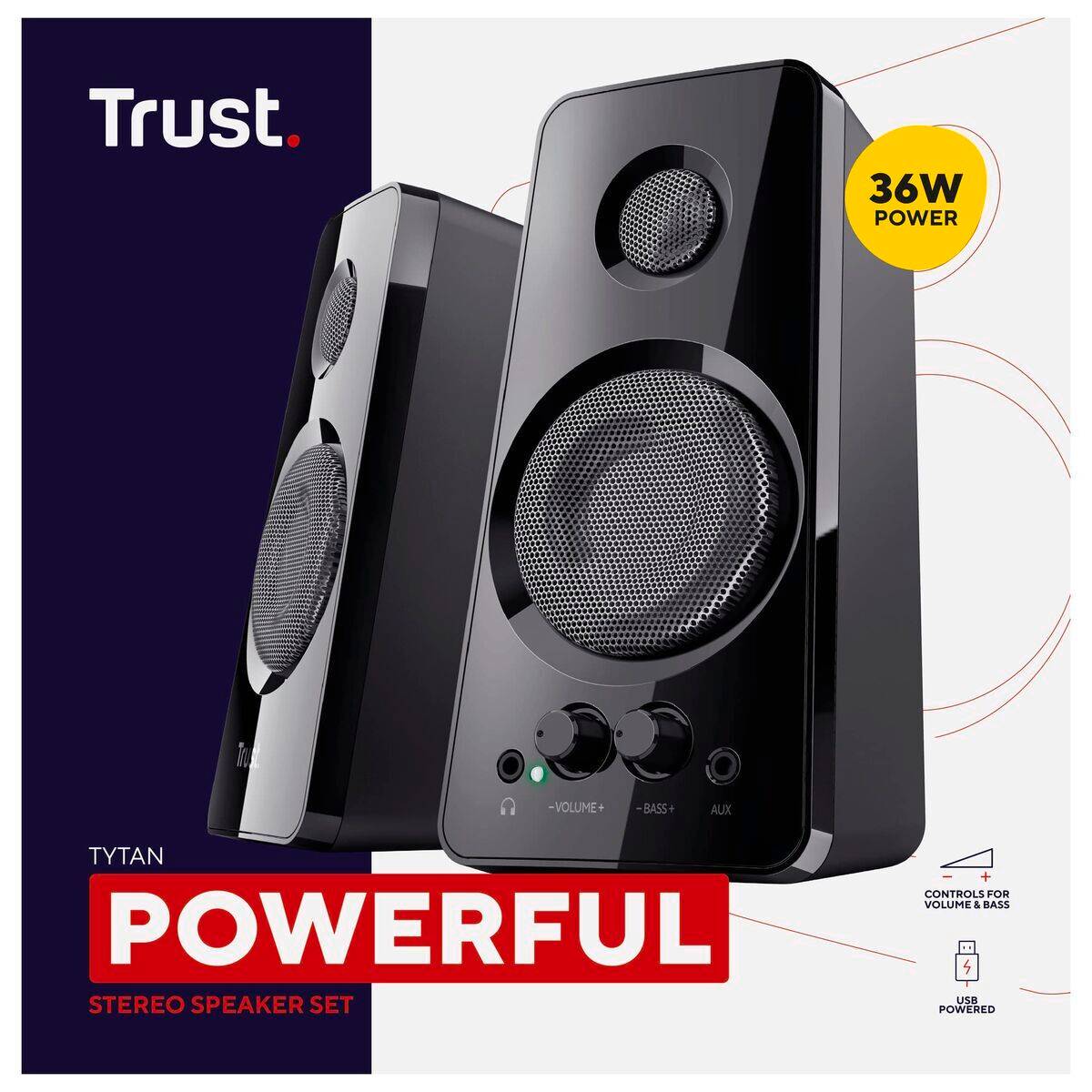 Altavoces PC Trust Tytan Negro 18 W 4 W 36 W