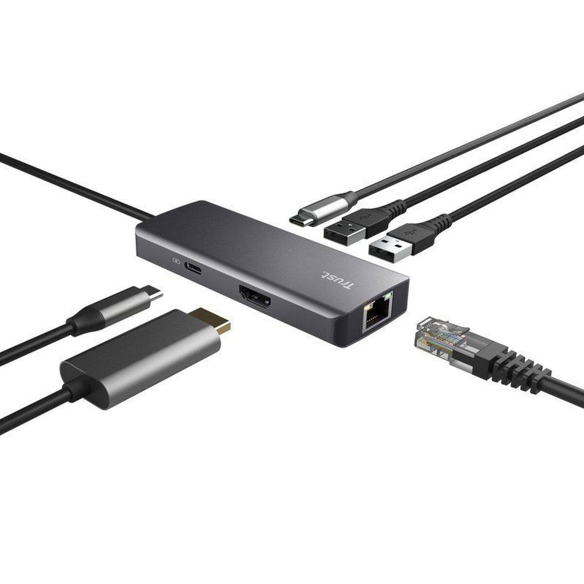 Hub USB Trust 24968 Plateado