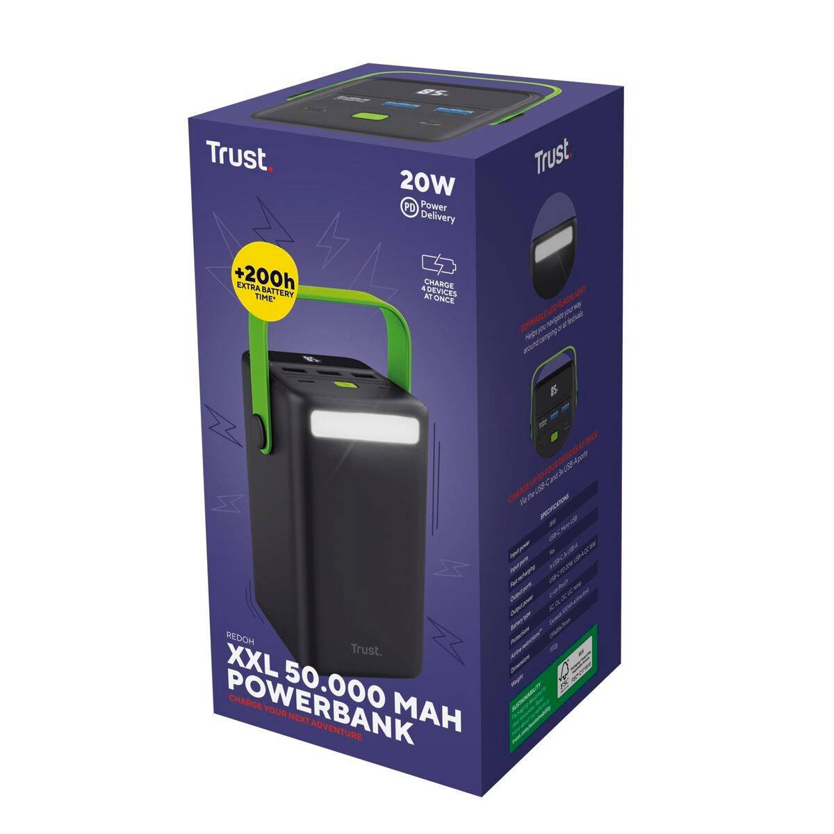 Powerbank Trust Redoh XXL Negro