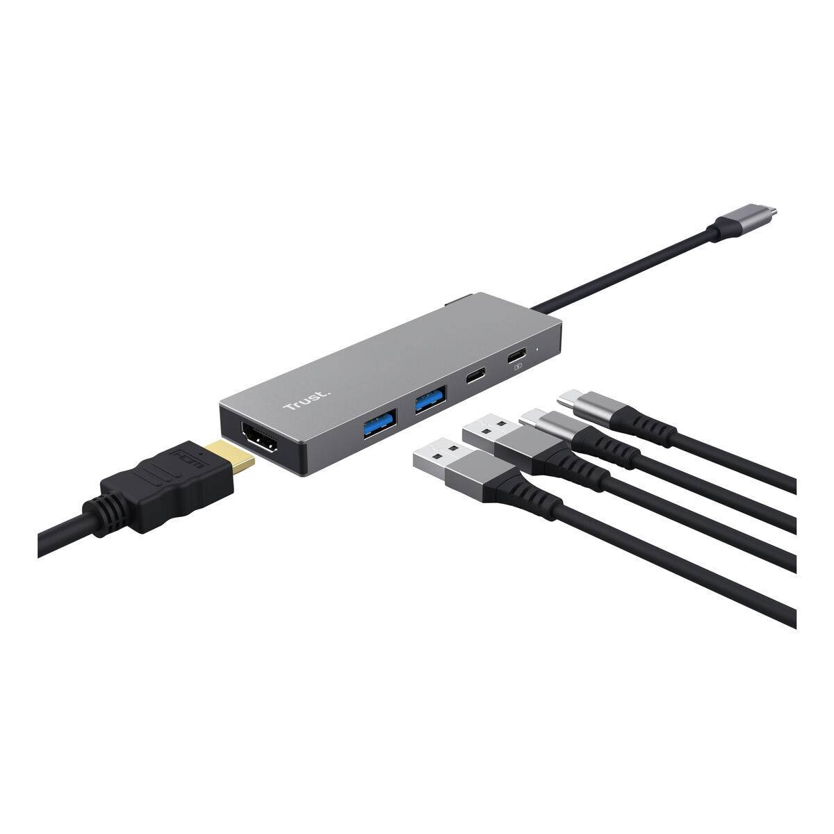 Hub USB Trust 26062 Gris