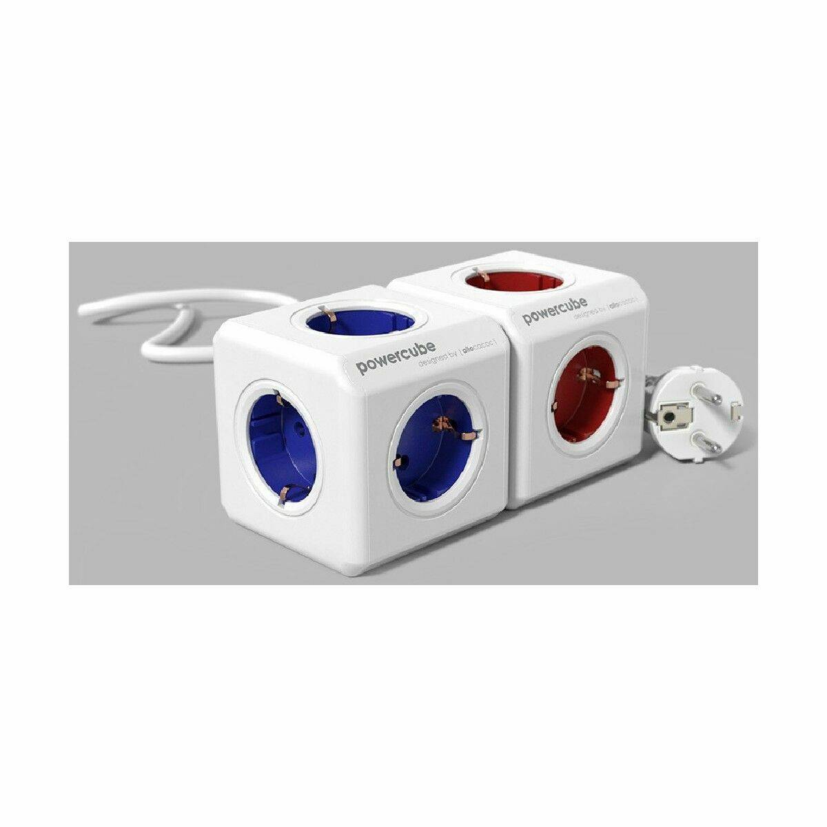 Regleta Enchufes Cubo Allocacoc PowerCube Blanco Rojo (1,5 m)