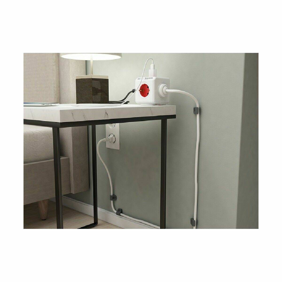 Regleta Enchufes Cubo Allocacoc PowerCube Blanco Rojo (1,5 m)