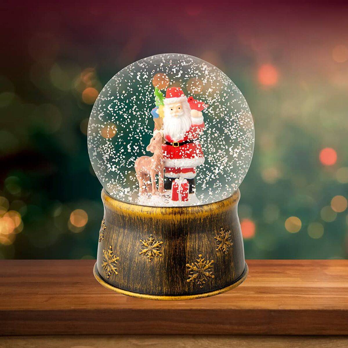 Bola de Nieve de Papá Noel Lumineo Multicolor Ø13 x 17,5 cm