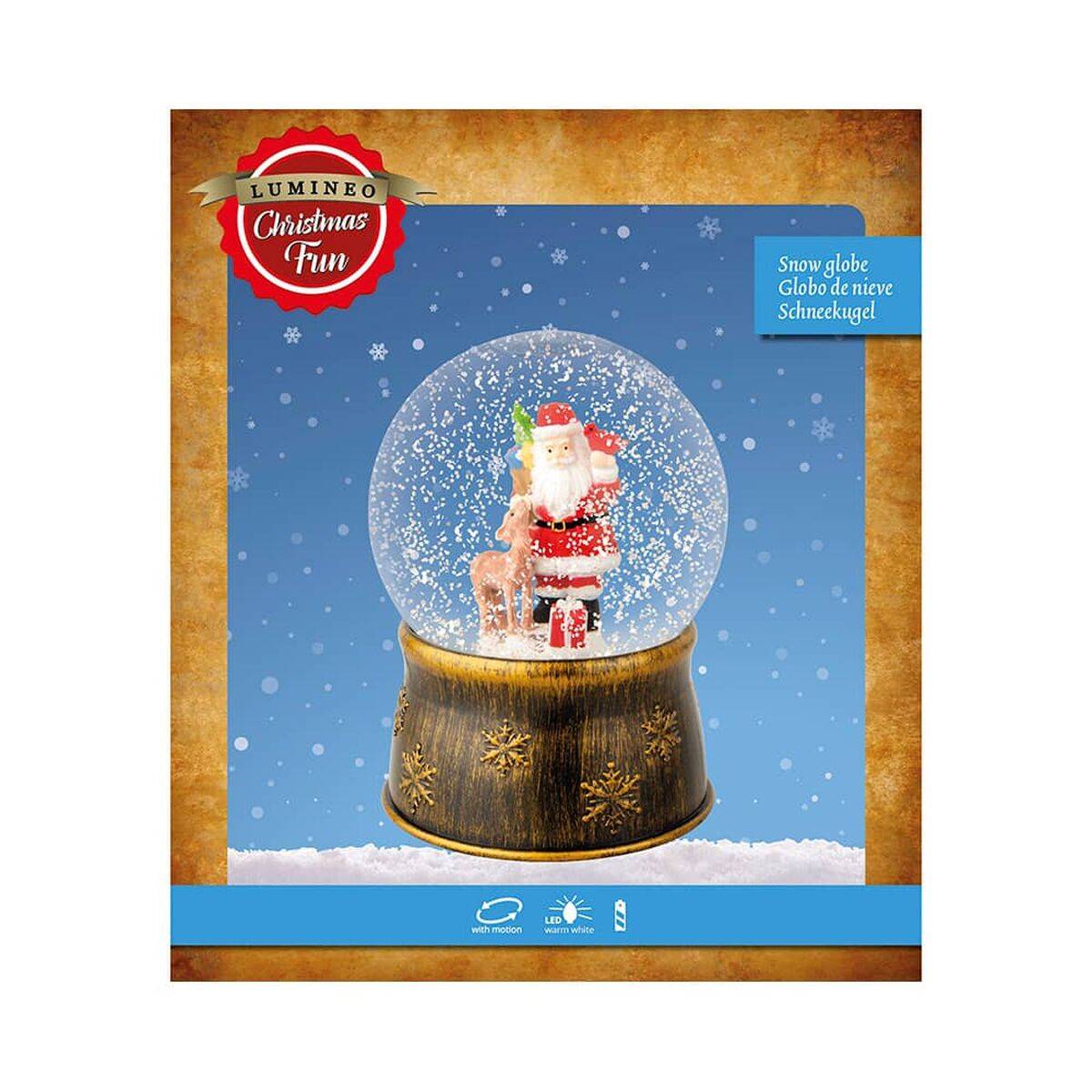 Bola de Nieve de Papá Noel Lumineo Multicolor Ø13 x 17,5 cm