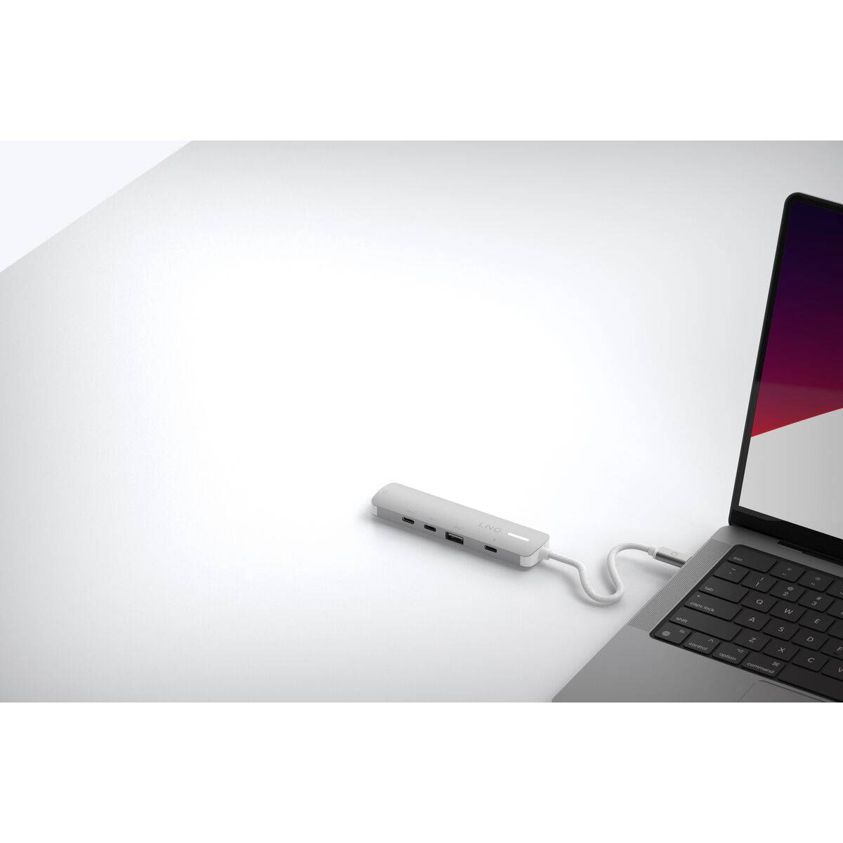 Hub USB Linq Byelements LQ49051 Blanco Gris