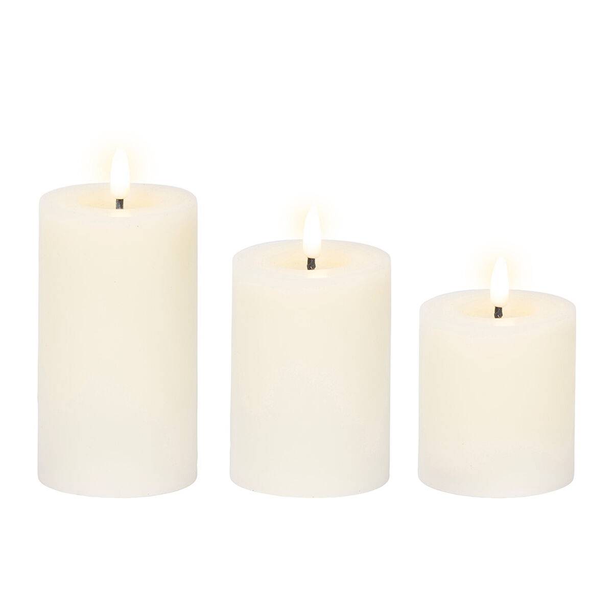 Set de Velas Lumineo Blanco Crema (3 Unidades)