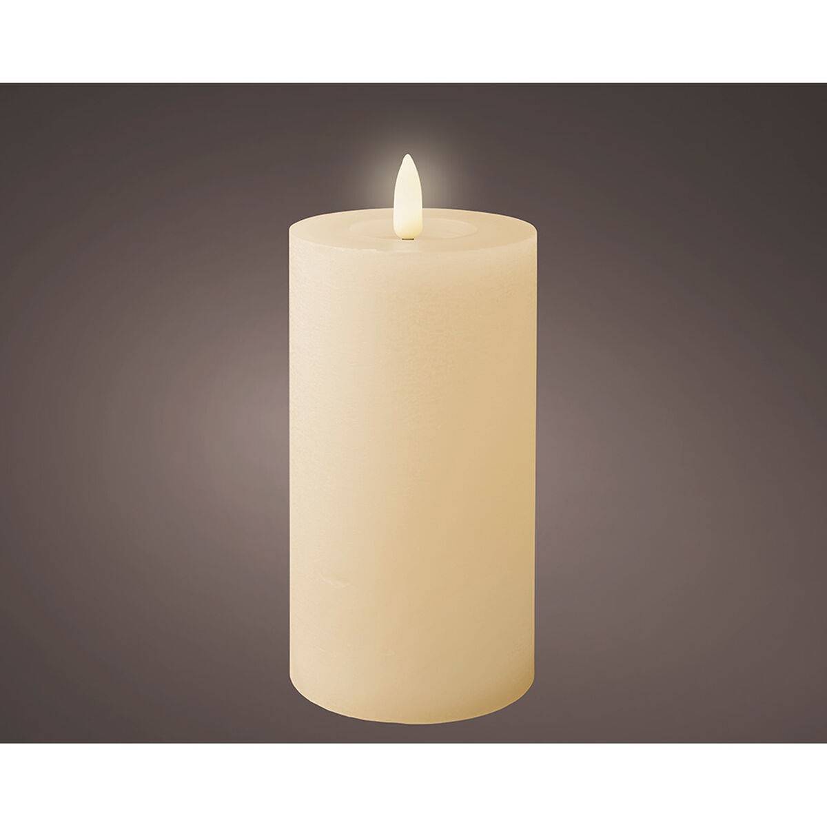 Vela LED Lumineo Beige Crema Ø 7 x 15 cm (AAA)