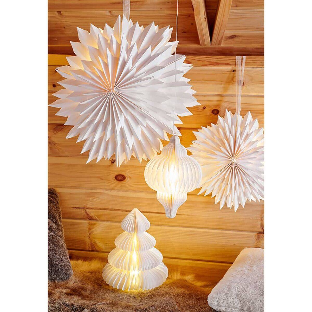 Decoración luminosa Lumineo Blanco Árbol de Navidad Ø 42 x 48 cm