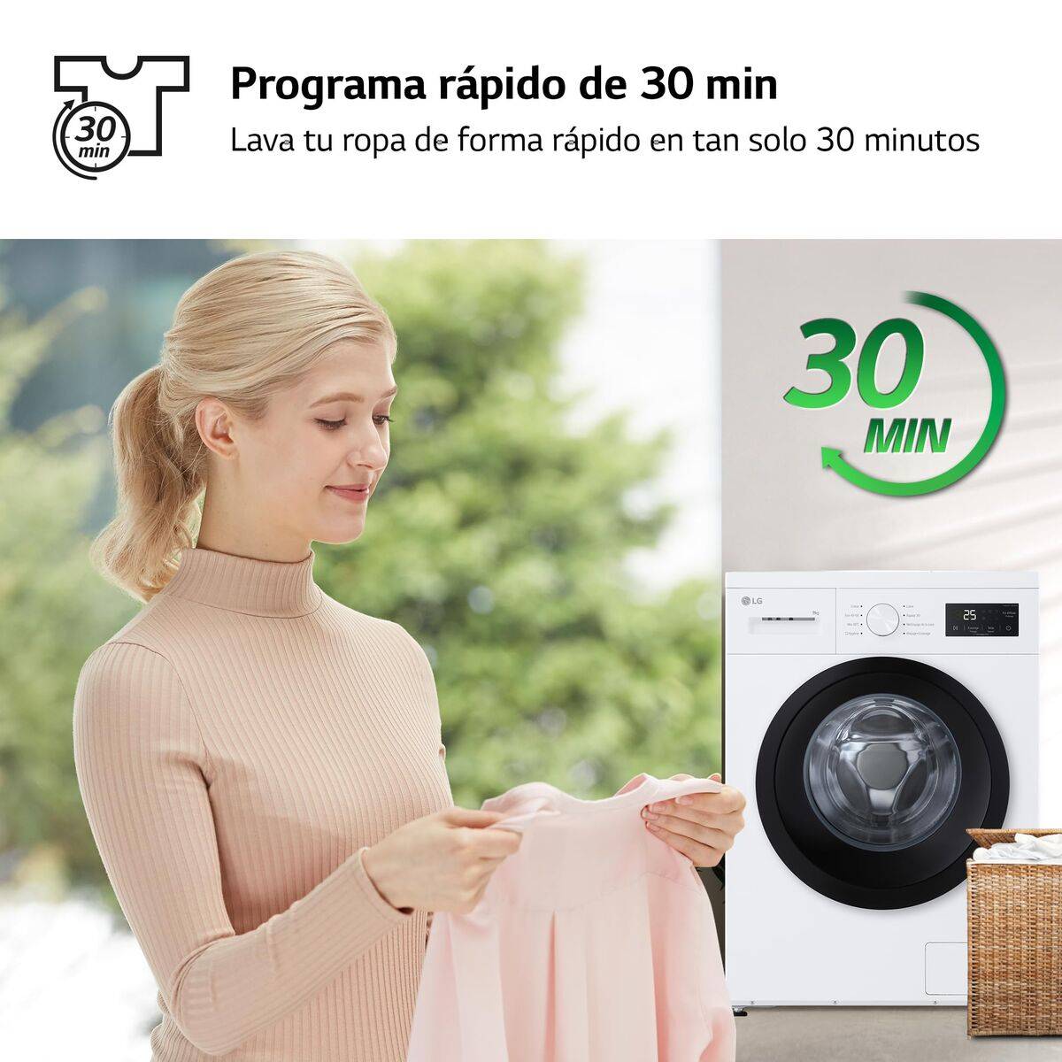 Lavadora LG F4A1009NWK.ABWQCES 9 kg