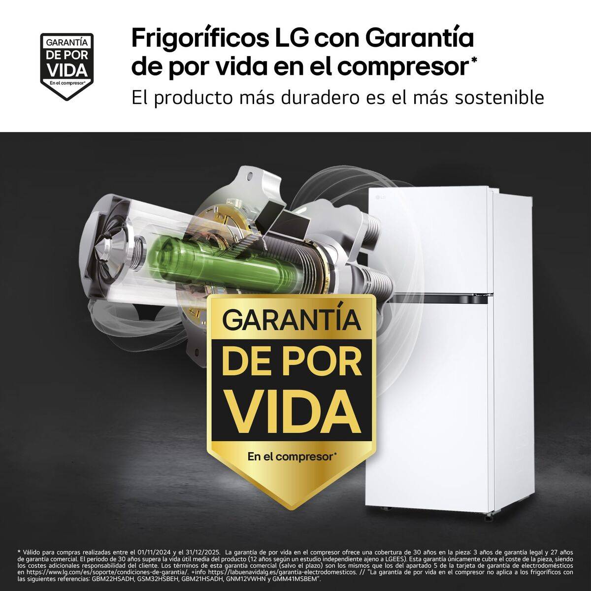Frigorífico combinado LG GTBV22SWNJ Blanco