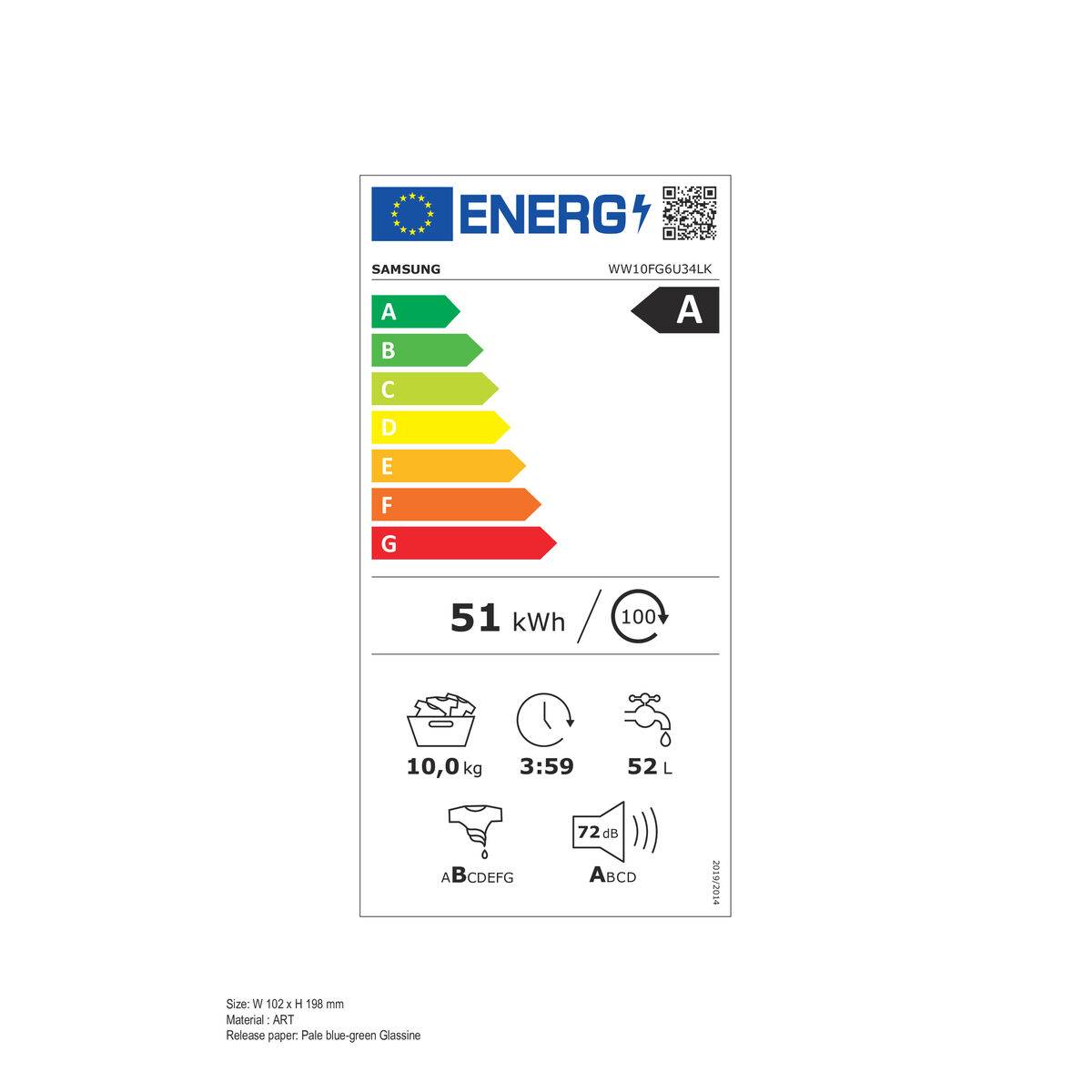 Lavadora Samsung WW10FG6U34LK 10 kg 60 cm
