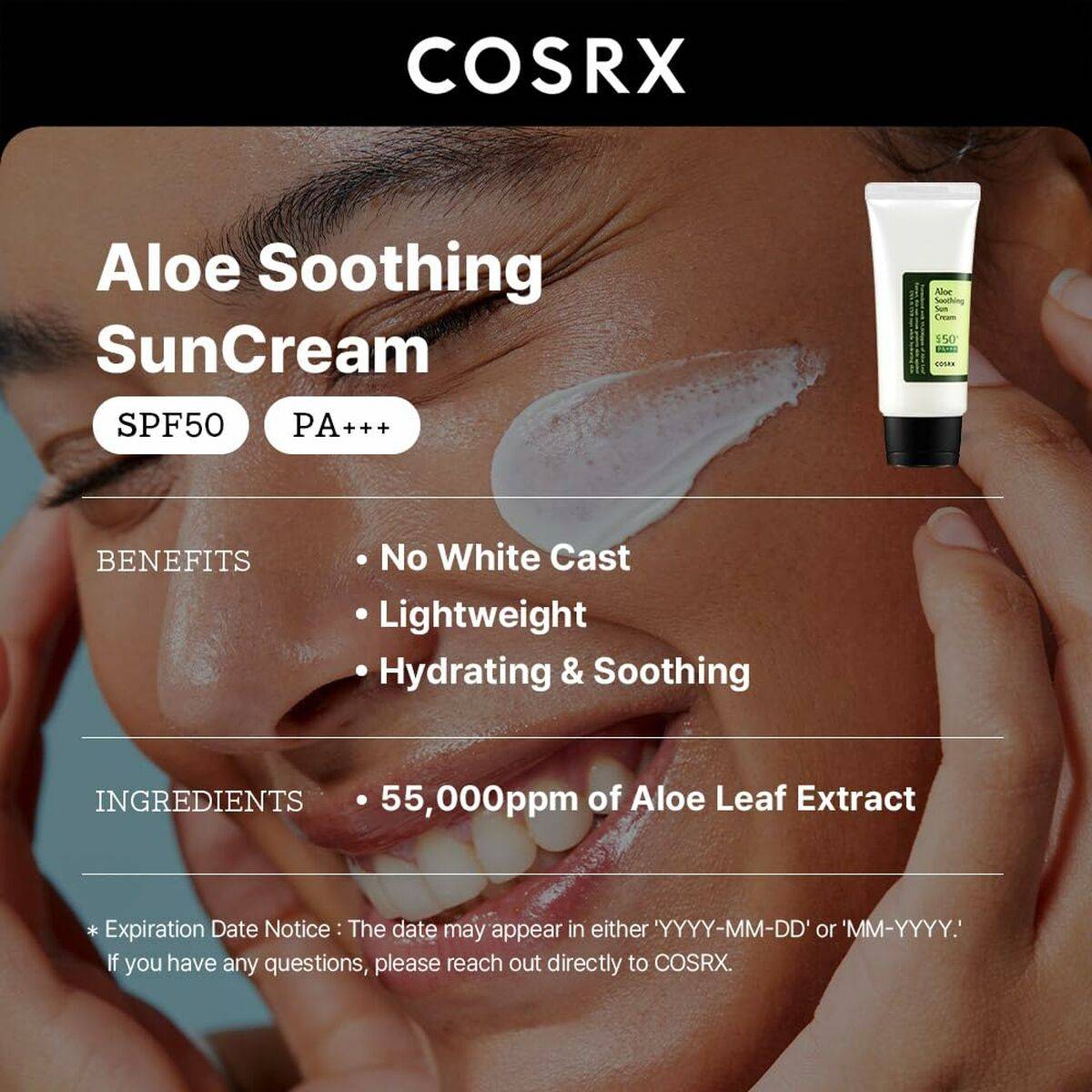 Protector Solar Facial Cosrx ALOE SOOTHING Spf 50+ 50 ml