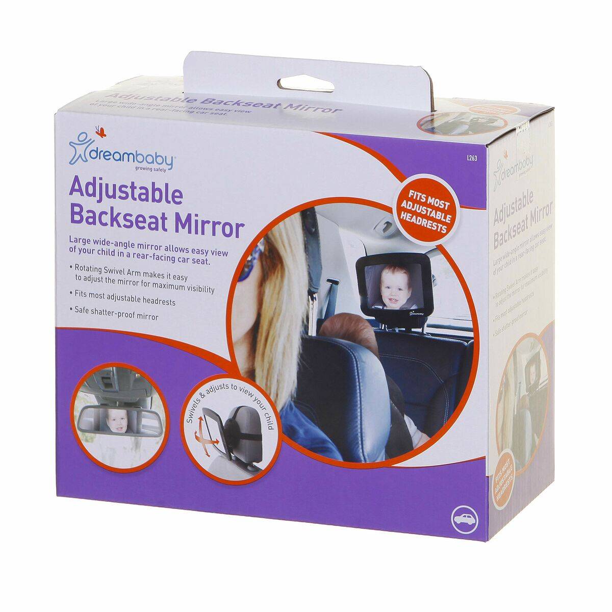 Espejo Retrovisor de Bebé para Asiento Trasero Dreambaby