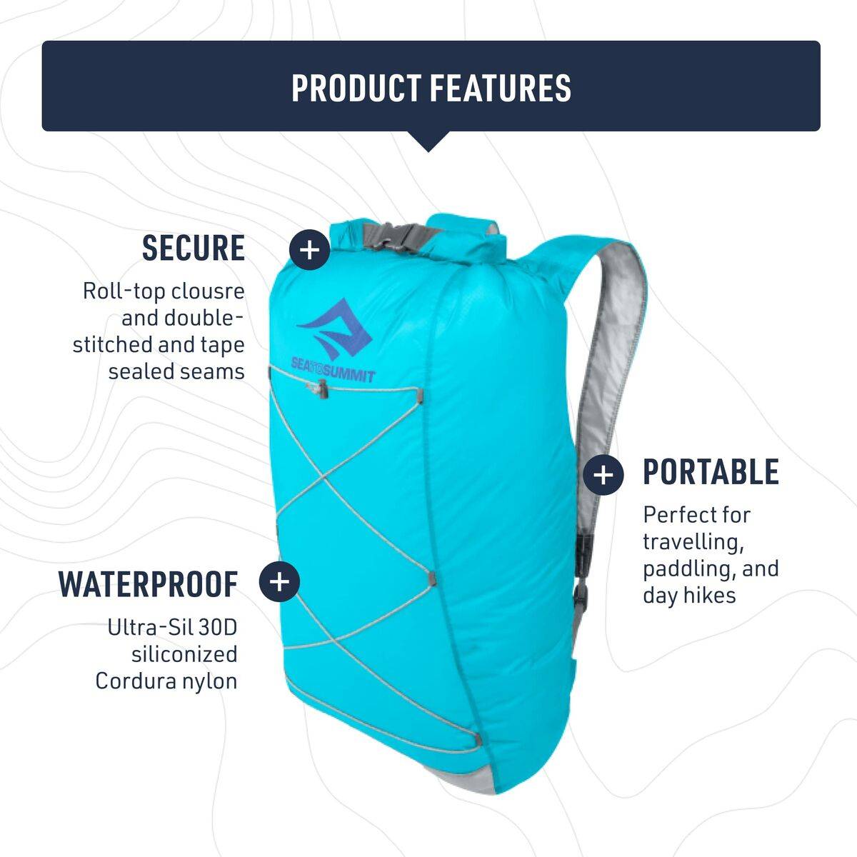 Mochila de Montaña Sea to Summit Ultra-Sil Dry Day Pack Naranja Plateado 22 L