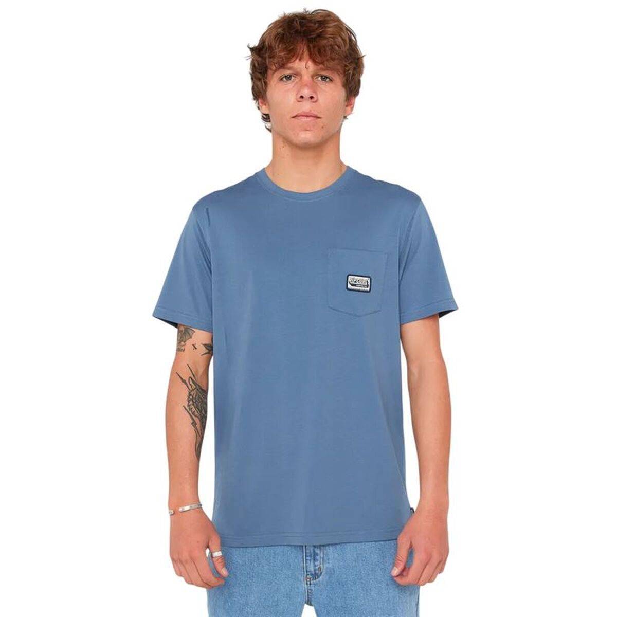 Camiseta de Manga Corta Hombre Rip Curl Sportline Badge Ss Tee Añil