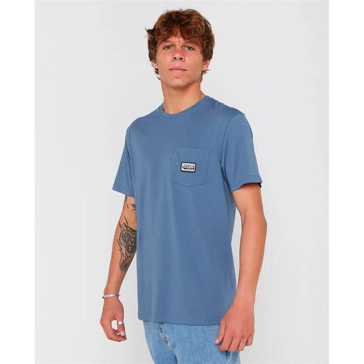 Camiseta de Manga Corta Hombre Rip Curl Sportline Badge Ss Tee Añil