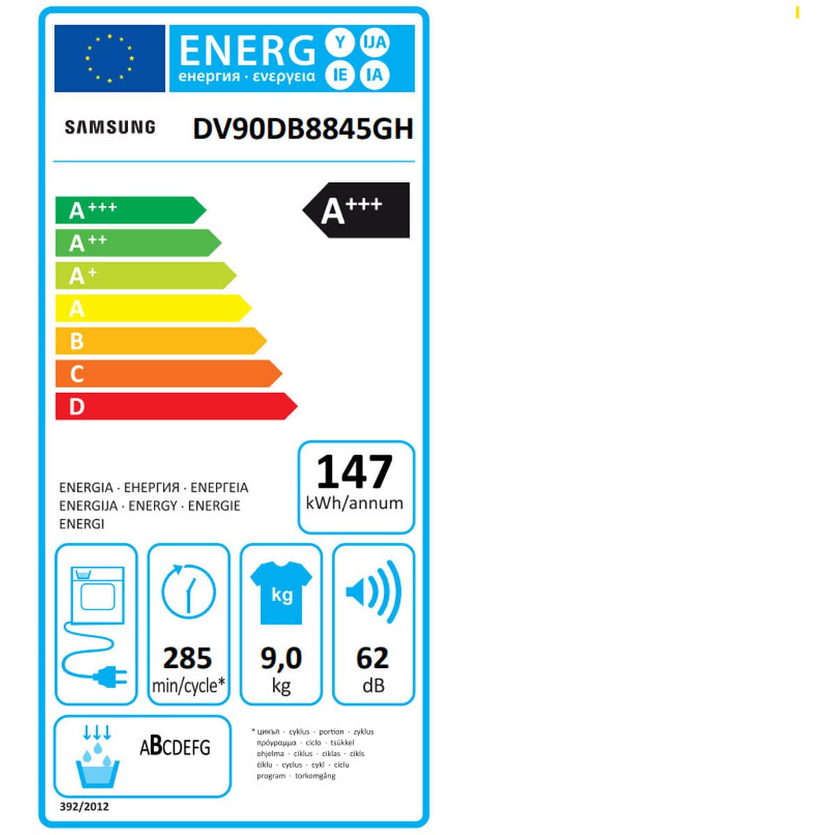 Secadora de condensación Samsung DV90DB8845GHU3 Blanco 9 kg