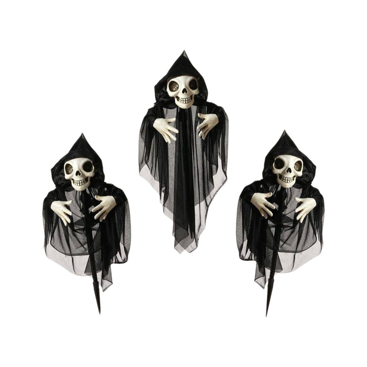 Decoración para Halloween Esqueleto 130 x 10 x 60 cm (3 Piezas) (3 Unidades)